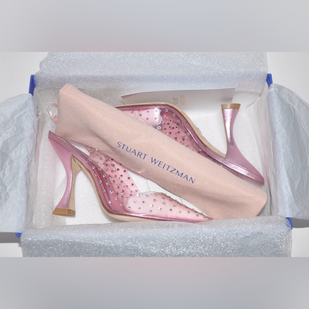 NEW Stuart Weitzman Women's Glam 100 Stiletto Heels XCurve Pumps Shoes 6.5 $595 - Picture 9 of 13